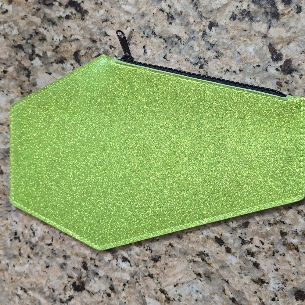 Love Pain and Stitches Pumpkin Kult Coin Coffin Bag Green